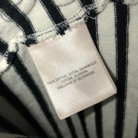 Anthropologie Stamp Black & White Striped w/ Embroidery Mini Dress XS - Picture 7 of 9